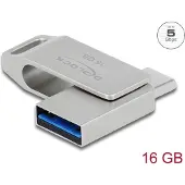 DeLOCK USB 5 Gbps USB-C + Type-A Memory Stick 16 GB - Metal Housing