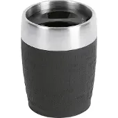 EMSA 514514 travel cup tasse isotherme mug avec couvercle revêtement silicone 200ml noir