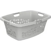 Rotho B-PO 125KA-FS Wasmand „Flowers” 50 L grijs 65,1 x 48,6 x 26,2 cm.