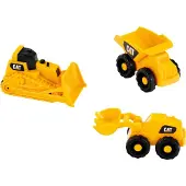 Klein Toys Cat bouwvoertuigen set - kiepvrachtwagen, bulldozer en schepmachine - geel zwart