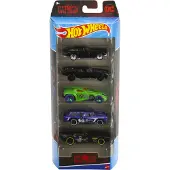 Hot Wheels Batman 5-Pack, Set van 5 Batman-Thema Speelgoedauto's in 1:64 Schaal (Stijlen kunnen variëren)
