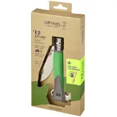 Opinel No. 12 Explore 002489 Green, bushcraft zakmes met tekentang