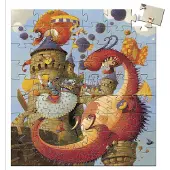 Djeco silhouetpuzzels Vaillant and the dragon - 54pds