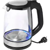 Exquisit WK 3501, waterkoker | 2 liter inhoud | Automatische uitschakeling | Waterniveau-indicator | zwart