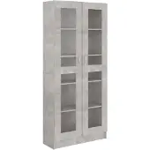 vidaXL Vitrinekast 82,5x30,5x185,5 cm bewerkt hout betongrijs