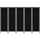 vidaXL Kamerscherm met 5 panelen 250x180 cm zwart