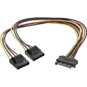 InLine SATA (m) - 2x Molex (v) splitter - 0,30 meter