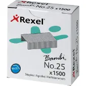 Rexel Bambi No.25 Nietjes 6/4 ACCO5020 Gegalvaniseerd staal Zilver 1500 Nietjes