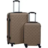 vidaXL Hartvormige trolley-set, 2 stuks, bruin, ABS-kunststof