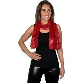 CHIAMAX Pailletten sjaal - Rood - Disco - Glitter - Toppers 2025