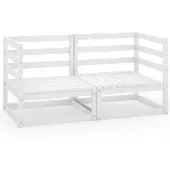 vidaXL Tuinbank 2-zits massief grenenhout wit