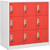 vidaXL Lockerkasten 5 st 90x45x92,5 cm staal lichtgrijs en rood