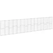 vidaXL Schanskorfmuur met deksels 900x30x200 cm gegalvaniseerd staal