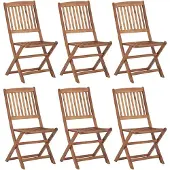 vidaXL Tuinstoelen 6 st inklapbaar massief acaciahout