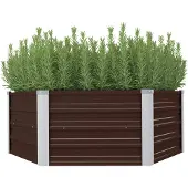 vidaXL Plantenbak verhoogd 129x129x45 cm gegalvaniseerd staal bruin