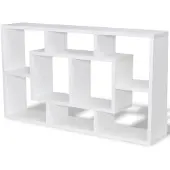 vidaXL Wandschap zwevend 8 vakken wit