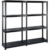 vidaXL Opbergrek 4-laags 122x30,5x130 cm kunststof zwart