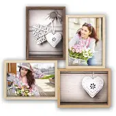Zep Multi fotolijst met houten frame met 4 lijstjes geschikt voor een foto van 10 x 15 cm
