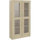 vidaXL Vitrinekast 82,5x30,5x150 cm bewerkt hout sonoma eikenkleurig