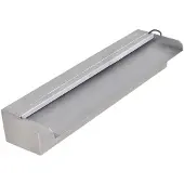 vidaXL Zwembadwaterfall met LED-verlichting, rechthoekig, roestvrij staal, 45 cm