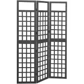 vidaXL Kamerscherm/trellis met 3 panelen 121x180 cm vurenhout zwart