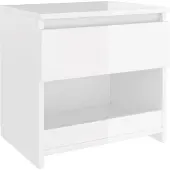 vidaXL Nachtkastje 40x30x39 cm bewerkt hout hoogglans wit