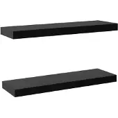 vidaXL Wandschappen zwevend 2 st 60x20x3,8 cm zwart