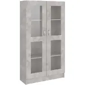 vidaXL Vitrinekast 82,5x30,5x150 cm bewerkt hout betongrijs