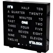 United Entertainment klok LED Engelse woorden plexiglas 17 x 16,5 cm zwart