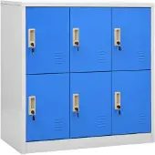 vidaXL Lockerkasten 5 st 90x45x92,5 cm staal lichtgrijs en blauw