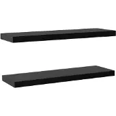 vidaXL Wandschappen zwevend 2 st 120x20x3,8 cm zwart