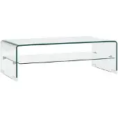 vidaXL Salontafel 98x45x31 cm gehard glas transparant