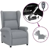 vidaXL Fauteuil elektrisch verstelbaar stof lichtgrijs