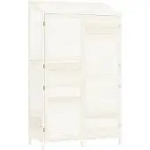 vidaXL Tuinschuur 102x52x174,5 cm massief vurenhout wit