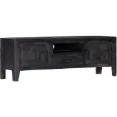 vidaXL Tv-meubel 118x30x40 cm massief mangohout zwart