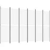vidaXL Kamerscherm met 6 panelen 300x200 cm stof wit
