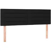 vidaXL Hoofdborden 144x5x78/88 cm stof zwart