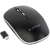 Gembird Fluisterstille draadloze optische muis, USB-C zwart