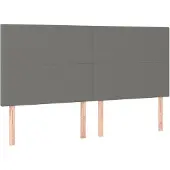 vidaXL Hoofdbord donkergrijs 180x5x118/128 cm Stof