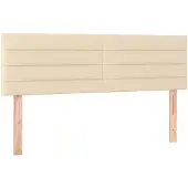 vidaXL Hoofdborden 144x5x78/88 cm stof crèmekleurig