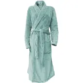 Linnick Flanel Fleece Badjas Uni - soft green - M