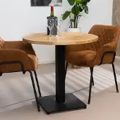 Livin24 Bistrotafel rond Sven eikenhout Ø80 cm