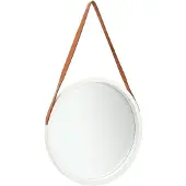 vidaXL Wandspiegel met band 50 cm wit