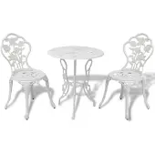 vidaXL Bistroset gegoten aluminium wit 3-delig online kopen