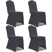 vidaXL Stoelhoes stretch antraciet 4 stuks
