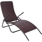 vidaXL Inklapbaar ligbed poly rattan bruin