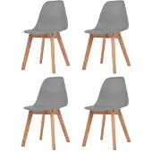 vidaXL Eetkamerstoelen grijs 4 st online kopen
