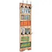 vidaXL Wandkapstok met 6 haken LIVE LIFE 120x40 cm