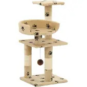 vidaXL Kattenkrabpaal met sisal krabpalen 65 cm pootafdrukken beige