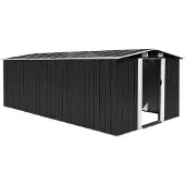 vidaXL Tuinschuur 257x489x181 cm metaal antracietkleurig